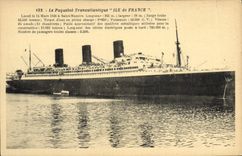 CPA Bateau Paquebot Transatlantique Ile de France 
