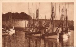 CPA Bateau Concarneau Thonniers dans le port 