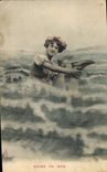 VINTAGE POSTCARD Fantasy Woman Sea bathings