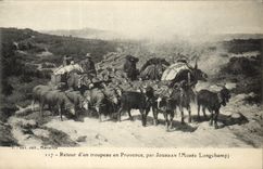 VINTAGE POSTCARD Goat Return of a herd of Provence by Jourdan Museum Longchamp Goats Sheep