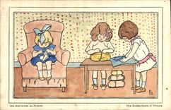 CPA Fantaisie Illustrateur Enfants Les marraines de France 