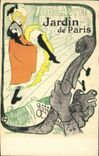 VINTAGE POSTCARD Fantasy Illustrator Jane Garden April of Paris Toulouse Lautrec