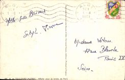 VINTAGE POSTCARD Fantasy Illustrator Jane Garden April of Paris Toulouse Lautrec