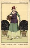 VINTAGE POSTCARD Fantasy Illustrator the woman and the Leroy war the parcel for the face