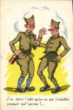 VINTAGE POSTCARD Militaria Soldier Alcohol