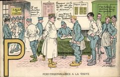 CPA Militaria Permissionnaires a la visite
