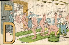 VINTAGE POSTCARD Militaria Showers
