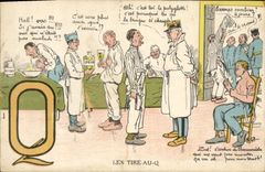 CPA Militaria Les tire au Q