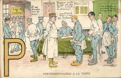 CPA Militaria Permissionnaires a la visite