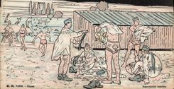VINTAGE POSTCARD Militaria has ka bathe