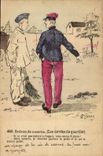 VINTAGE POSTCARD Militaria Scenes of barracks drudgeries of the Jarry district