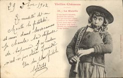 VINTAGE POSTCARD Folklore Old women songs haversack