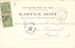 CPA Folklore Un puits Haute Bretagne Vache 