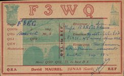 VINTAGE POSTCARD Telegraphy F3WQ David Mauren Junas Gard