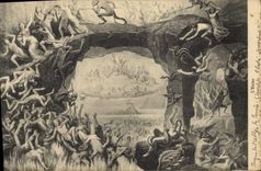 CPA Diable L'enfer Serpent