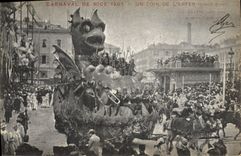 VINTAGE POSTCARD Carnival of Nice 1905 a corner of the hell Devil