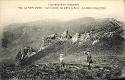 VINTAGE POSTCARD Auvergne the Mount Gilds On the path of the peaks of Sancy the chimneys of the devil
