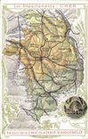 CPA Cartes geographiques Chocolaterie d'Aiguebelle Cher Cathedrale de Bourges