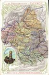 VINTAGE POSTCARD Geographical maps Chocolate factory of Aiguebelle Aveyron Cathedral of Rodez