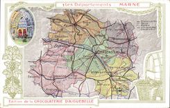 CPA Cartes geographiques Chocolaterie d'Aiguebelle Marne Cathedrale de Reims