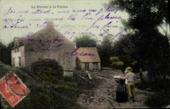 CPA Folklore le retour a la ferme 