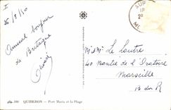 VINTAGE POSTCARD Bateau Fishes Quiberon Port Maria and the beach