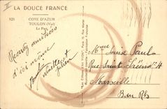 VINTAGE POSTCARD Bateau Fishes Toulon the port