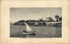 CPA Bateau Peche Toulon Mourillon Le bord de le mer et la Mitre