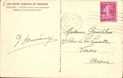 VINTAGE POSTCARD Bateau Fishes Toulon Voiliers in the commercial port