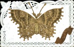 CPA Papillon doré