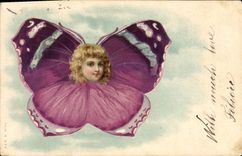 CPA Papillon Enfant