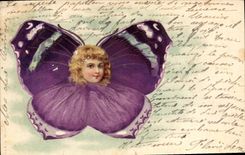 CPA Papillon Enfant