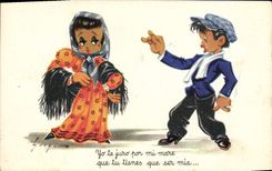 CPA Folklore Enfants