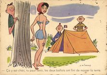 VINTAGE POSTCARD Humor Camp-site