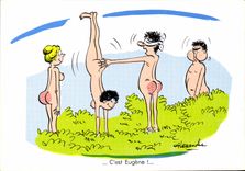 CPA Humour Naturiste Chez Eugene
