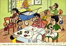 VINTAGE POSTCARD Humor Pill Children