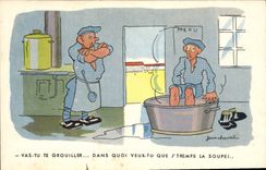 VINTAGE POSTCARD Militaria you Go grouiller Jean Cheval