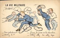 VINTAGE POSTCARD Militaria military life stray