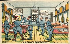 VINTAGE POSTCARD Militaria the review of equipment
