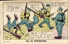 VINTAGE POSTCARD Militaria No gymnastics
