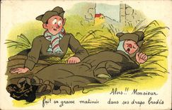VINTAGE POSTCARD Militaria Sleep in