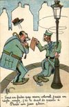 VINTAGE POSTCARD Militaria Colonel Alcool
