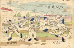 CPA Militaria A la caserne 