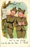 CPA Militaria Veau a l'huile