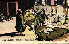 VINTAGE POSTCARD Militaria Our soldiers Against call