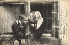 CPA Folklore Bretagne Enfants 