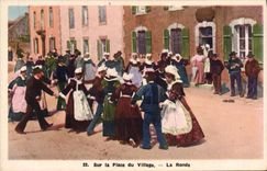 VINTAGE POSTCARD Folklore On the place of the village the round