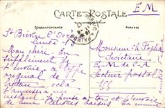 CPA Folklore Breton et bretonne fumant la pipe