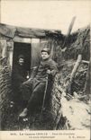 VINTAGE POSTCARD In the trenches a telephone Telephones Militaria