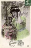 VINTAGE POSTCARD Telephone Fantasy Woman